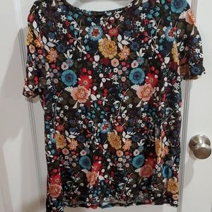 Loft Maternity Linen Floral t shirt LARGE MATERNIT
